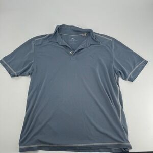 Tommy Bahama Men's Blue Moisture Wicking Polo Shirt Short Sleeve Large L